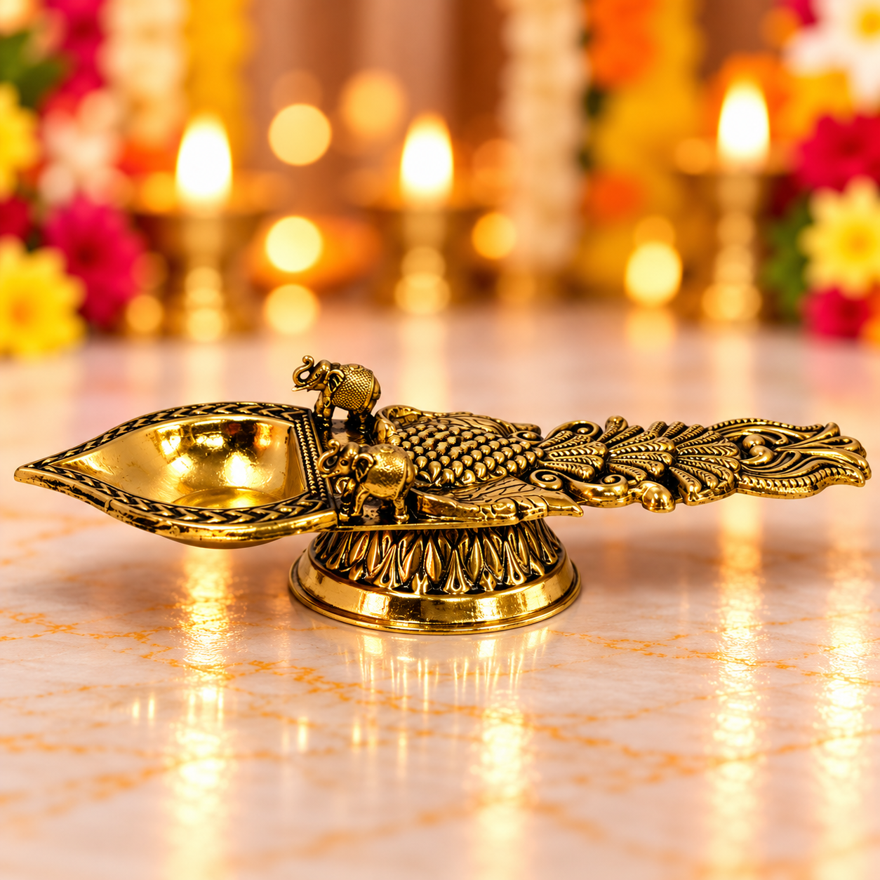 Brass Antique Harathi Stand 2/6.2 Inch