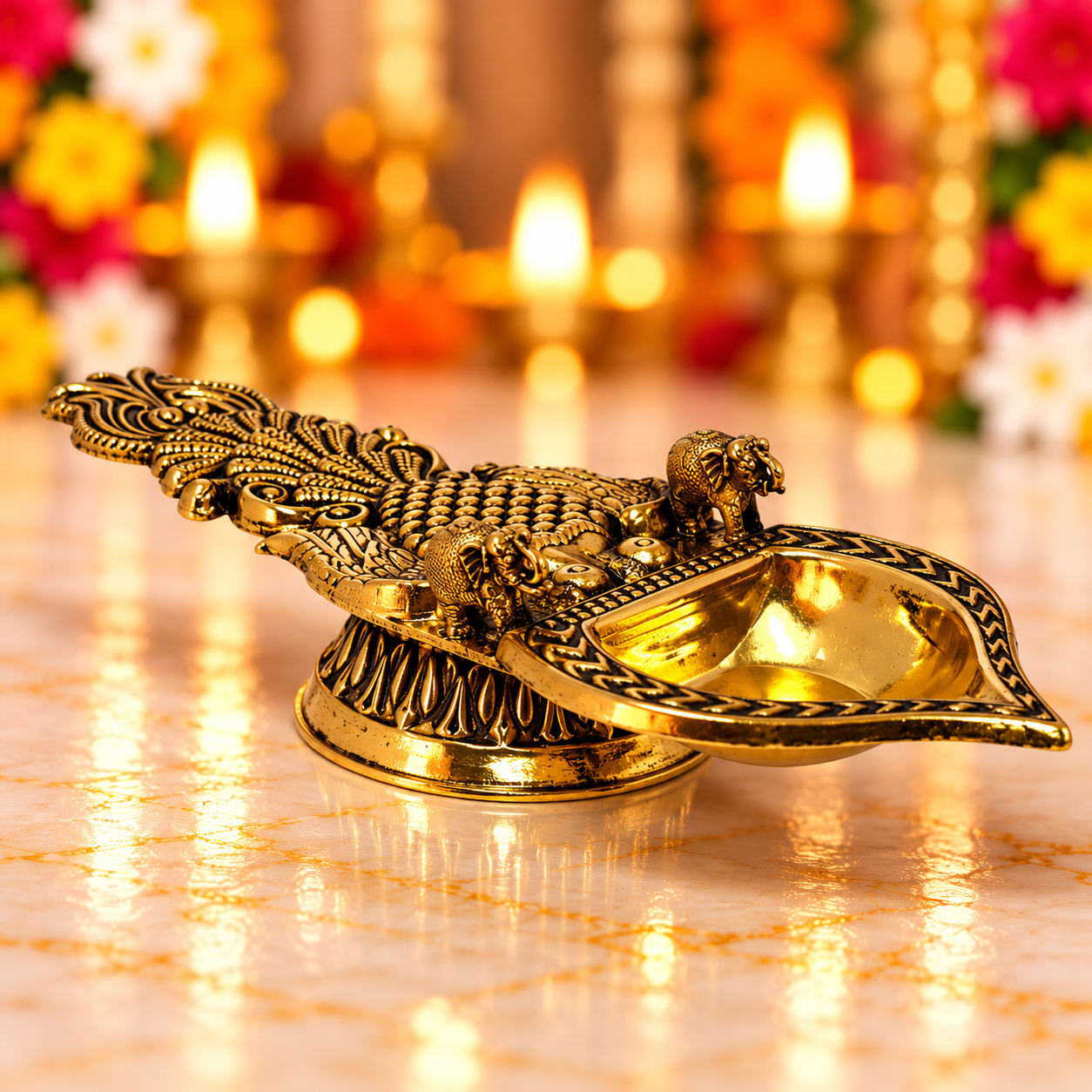 Brass Antique Harathi Stand 2/6.2 Inch