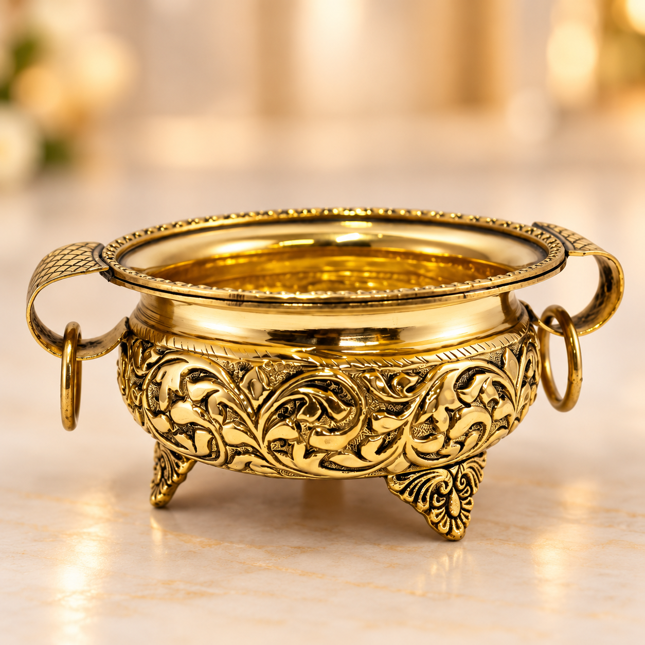 Brass Antique Handi Bowl 4/2.5 Inches
