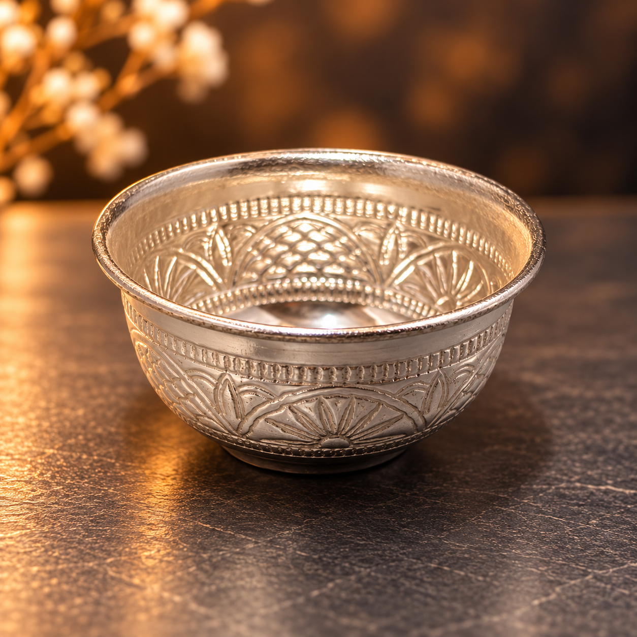 GS Shanku chakra namam kumkum bowl 2.5"