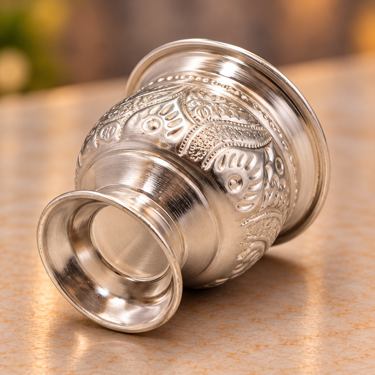 GS Leaf design kumkum bowl 3"