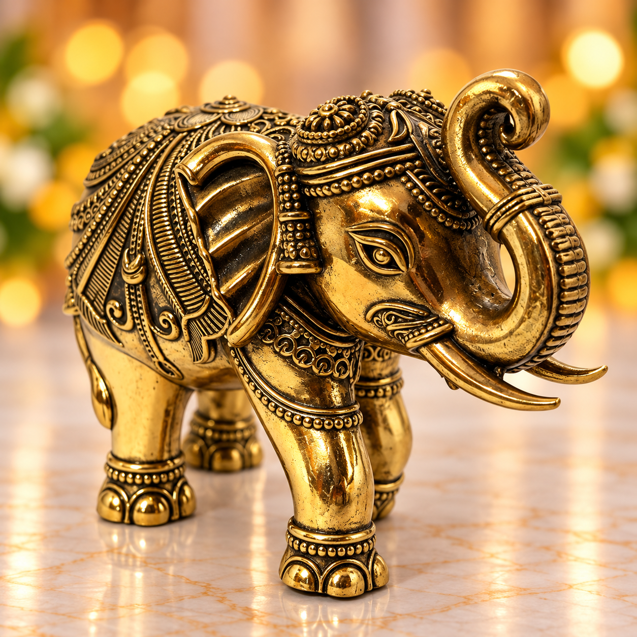 Brass Antique Elephant 4/5.5 inches Pair