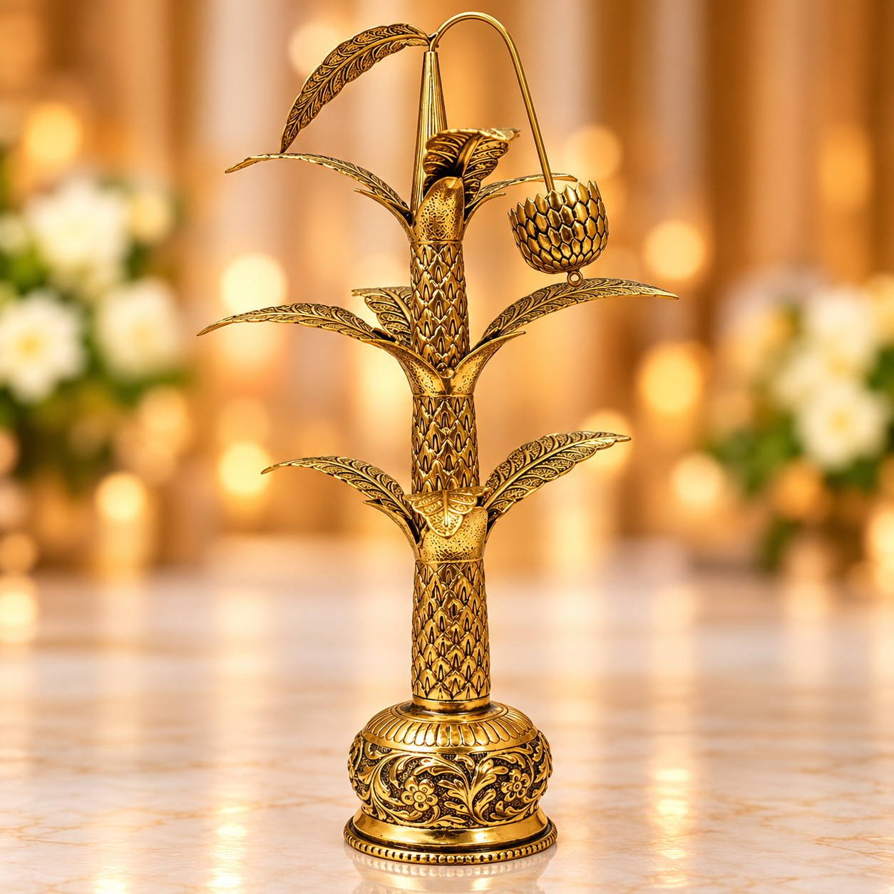 Brass Antique Premium Quality Banana Tree Pair 3/11.5 Inches